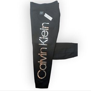 Calvin Klein Performance Black Silver Logo Joggers Style PFTP6626 Sweat Pants XL